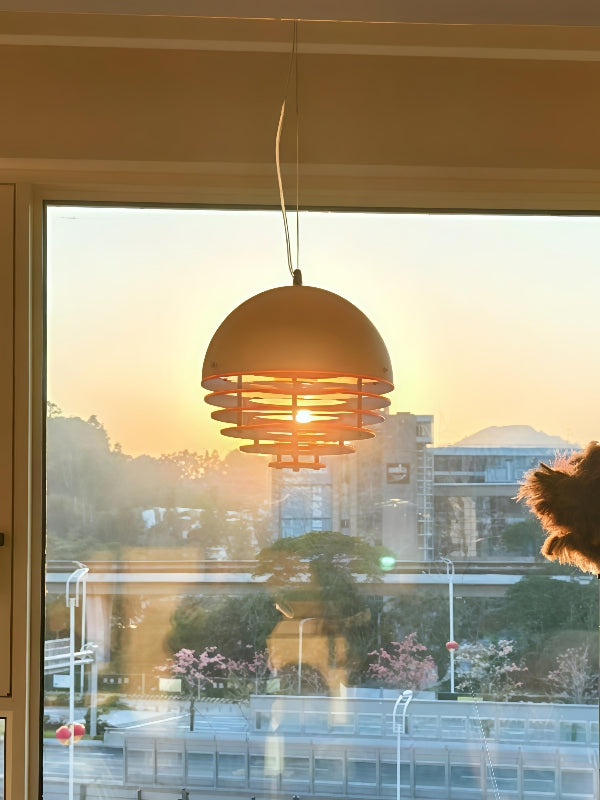 Glass & Acrylic Bauhaus Pendant - Elegant Sunset Glow Living Room Light