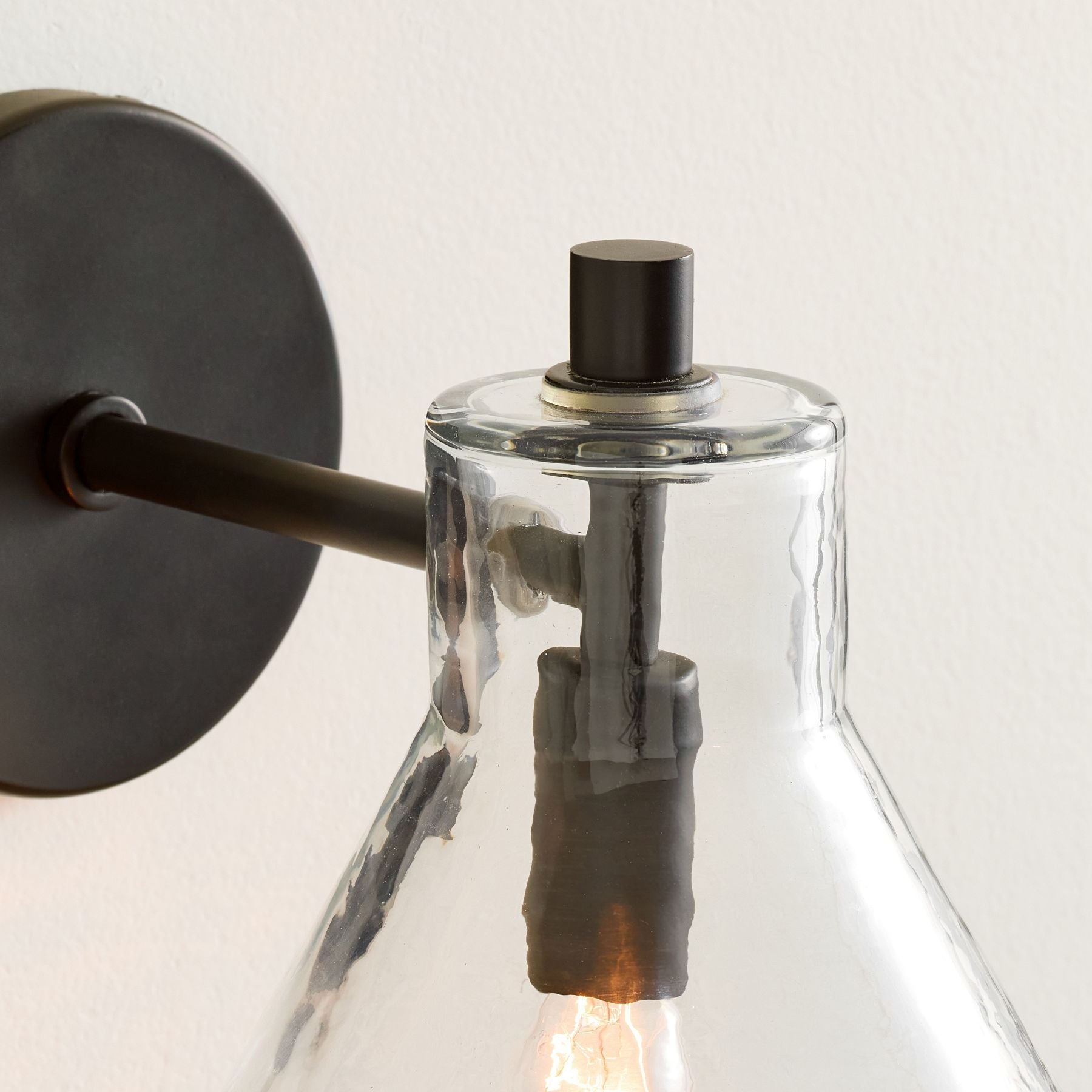 Glavira Recycled Glass Double Sconce - Indoor Brass Wall Lighting