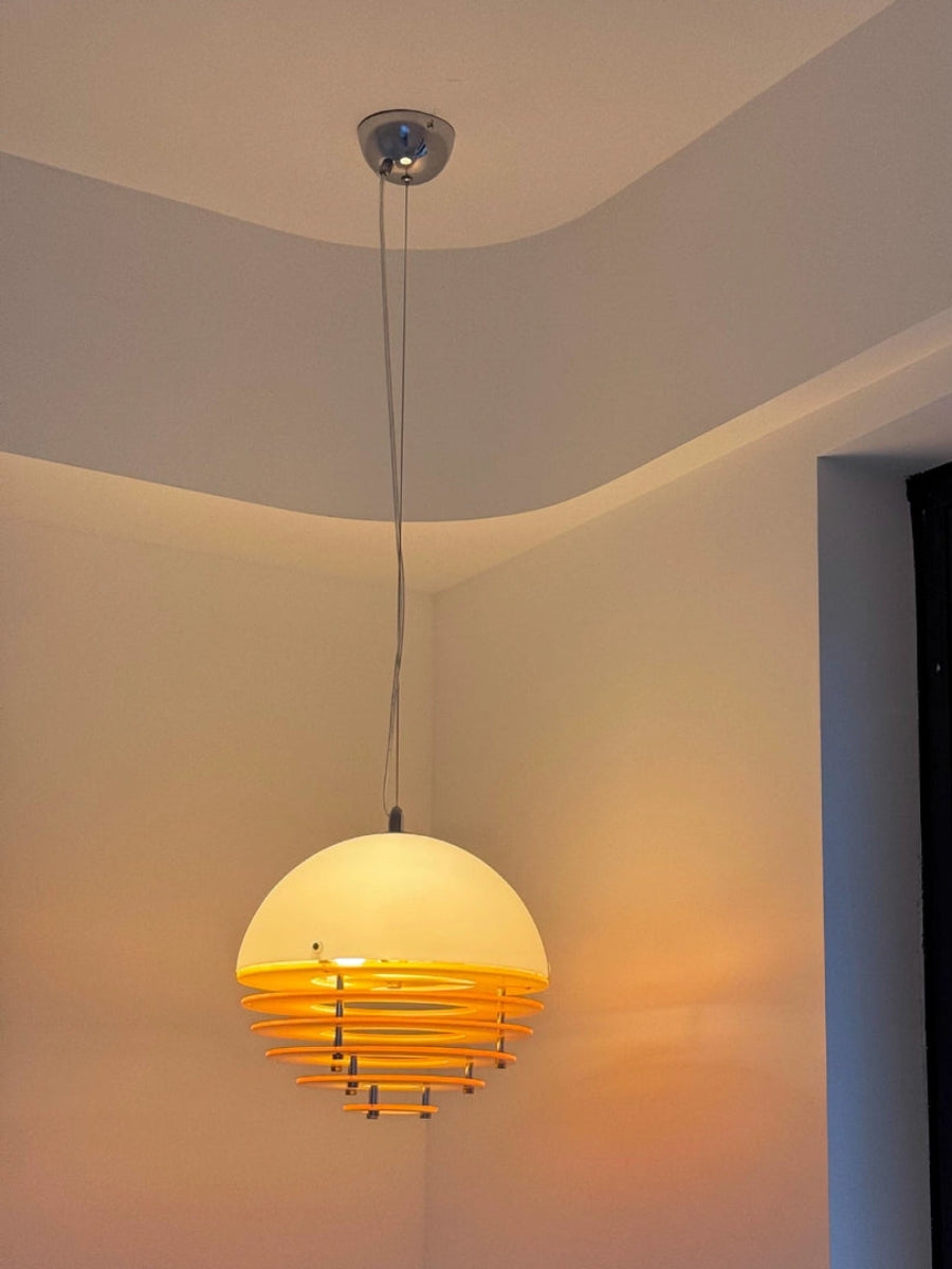 Glass & Acrylic Bauhaus Pendant - Elegant Sunset Glow Living Room Light