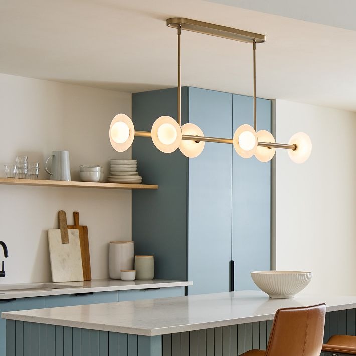 Elorina 6-Light Linear Chandelier - Modern Metal Light Fixture - Dining Room Lighting