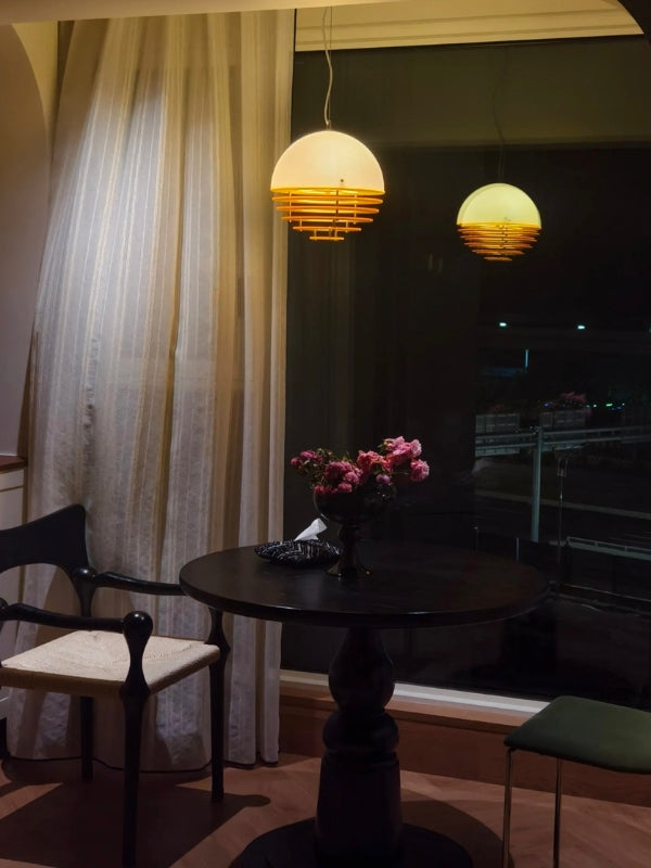 Glass & Acrylic Bauhaus Pendant - Elegant Sunset Glow Living Room Light