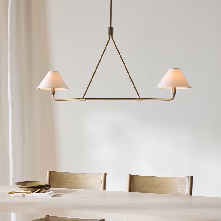 Diora Linen Adjustable Chandelier - Metal Modern Fixture for Living Room