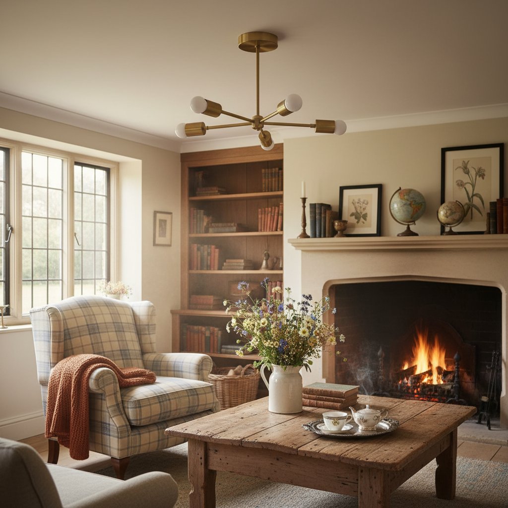 Mobilux Line Mid Century Gold Sputnik Chandelier - Geometric Brass Fixture