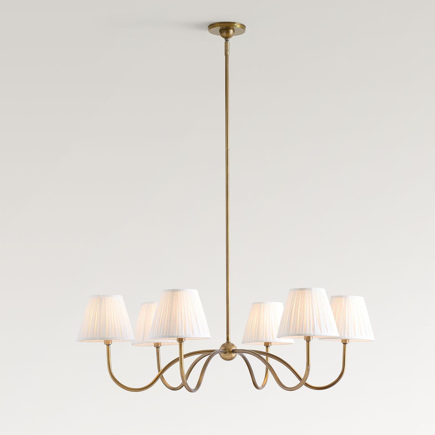 Luvora Fabric Modern Chandelier - Multi-Head Pleated Shade for Living Room