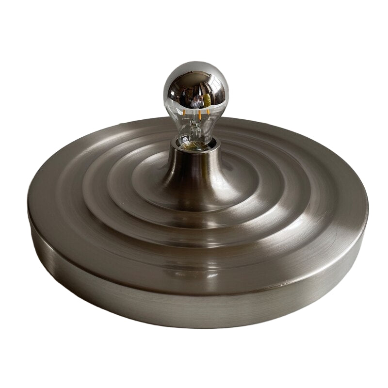 Sleek Space-Age Disk Ceiling Lamp Chrome Gold White Black Not Dimmable