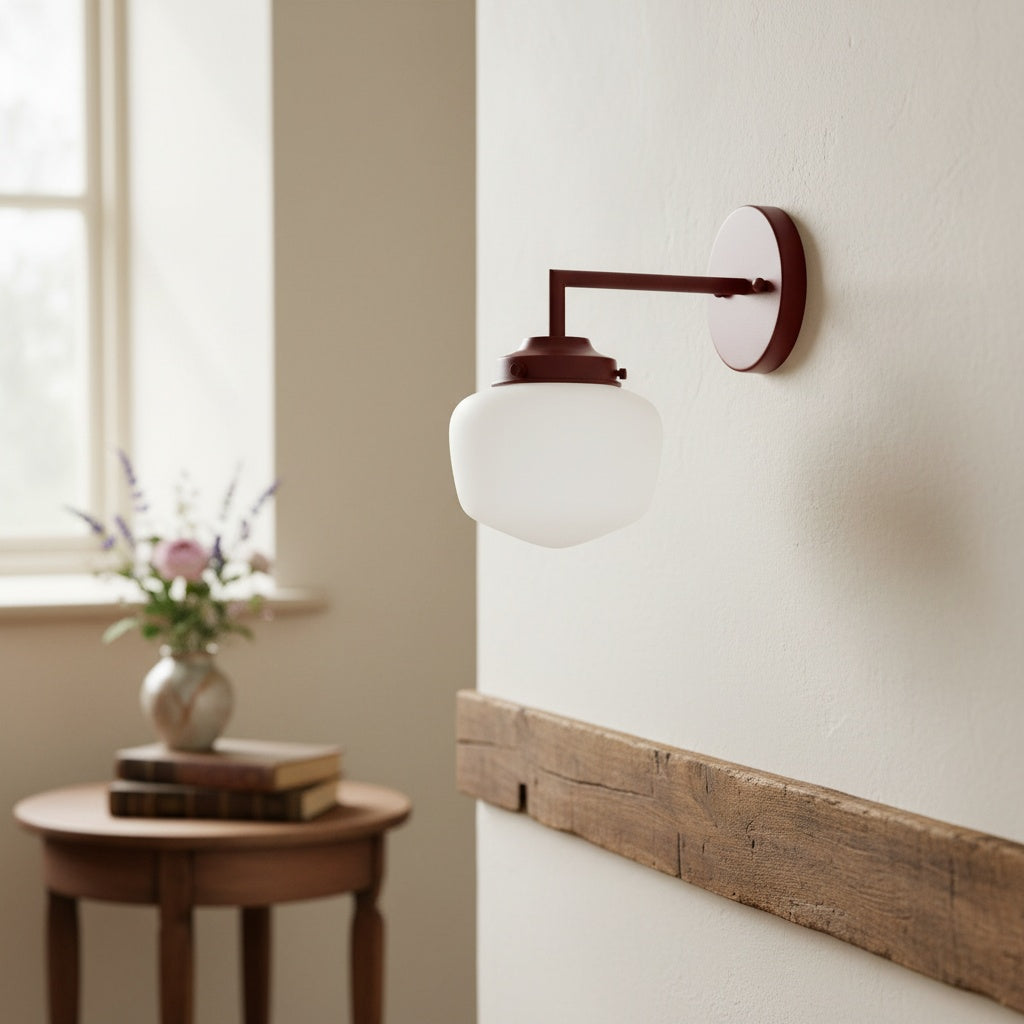 Opalume Glass Vanity Light - Vintage Inspired Bathroom Wall Lighting