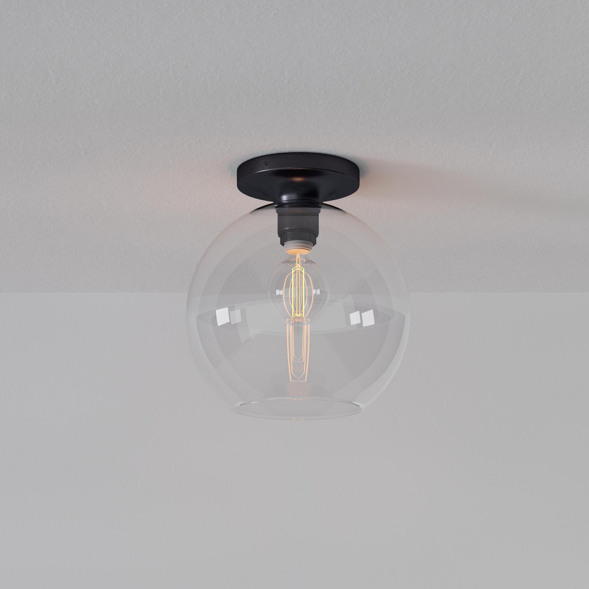 Selvion Modern Globe Ceiling Light - Damp-Rated Bathroom Lighting - Luxe Glass Shade