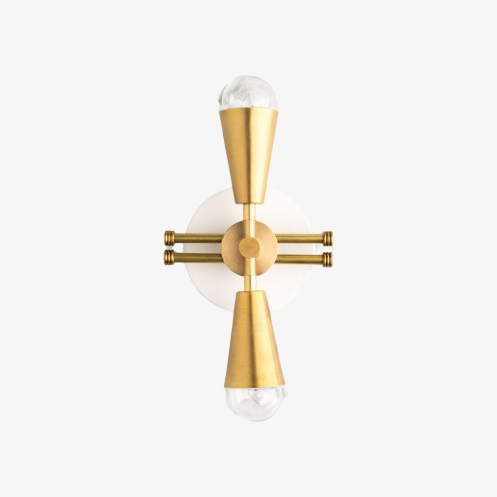 Pyralis Cone Art Deco Brass Sconce - Industrial Vanity Light