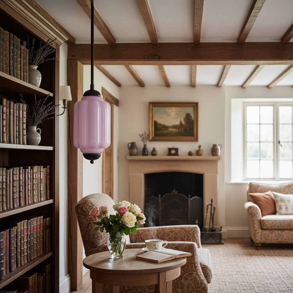 Eloise Vintage Glass Chandelier - Milk Glass Home Accent