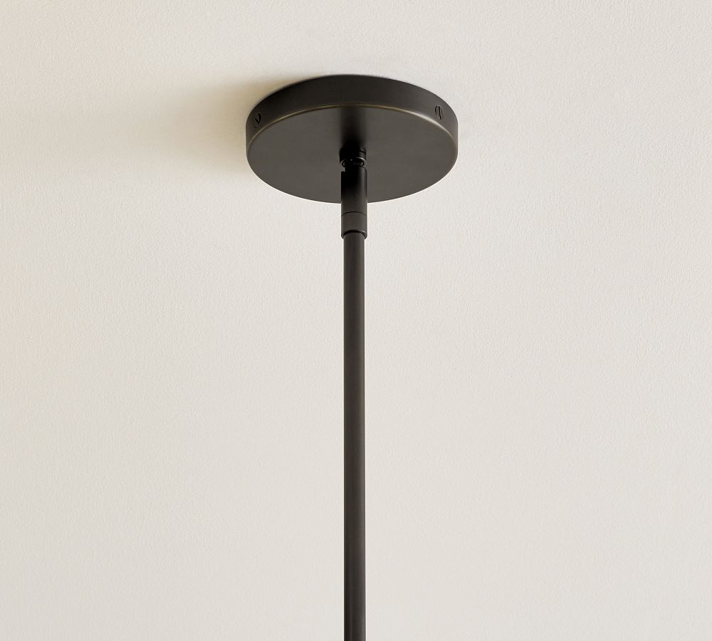 Calin Linen Shade Chandelier - Bronze Iron Round Lamp for Living Room
