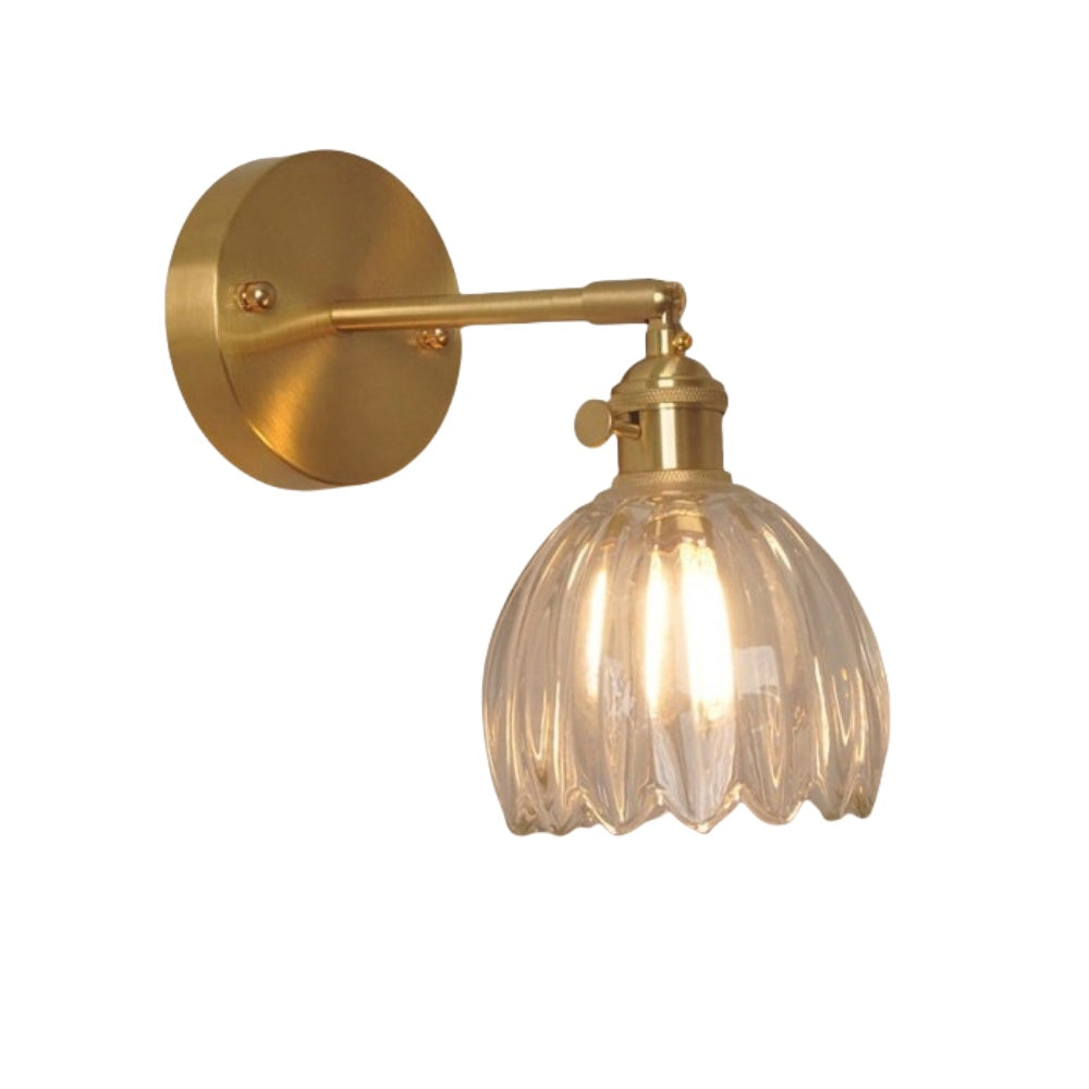 Tulip Wall Sconce – Vintage Glass Flower Light for Elegant Bedrooms