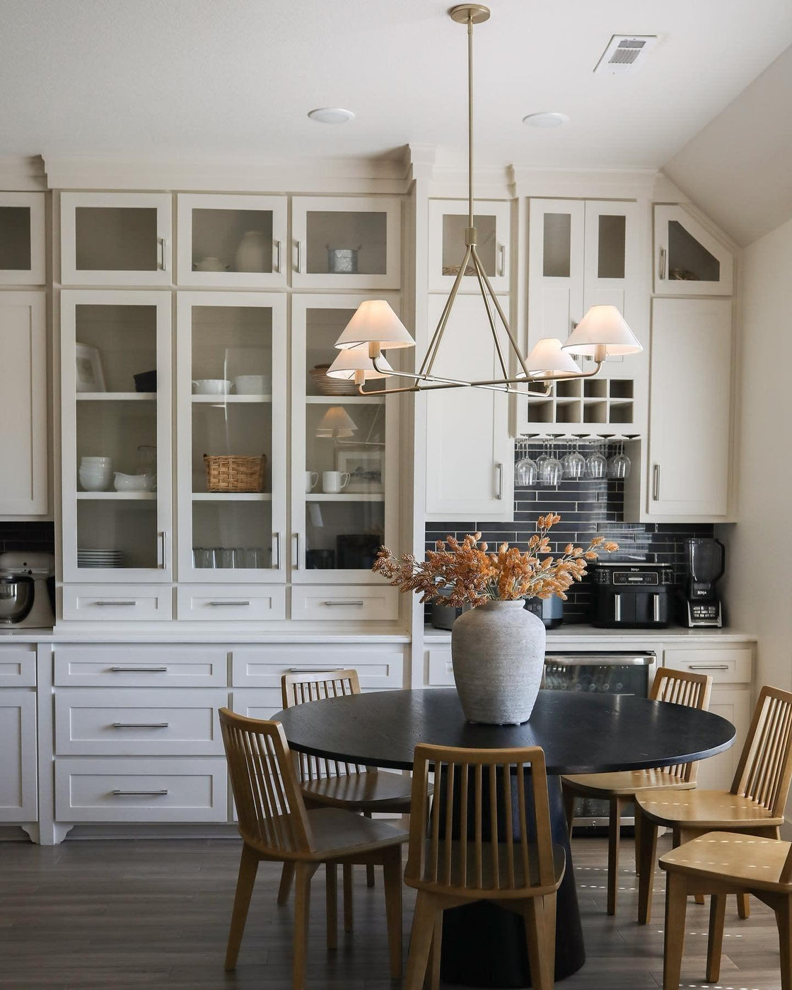 Diora Linen Adjustable Chandelier - Metal Modern Fixture for Living Room