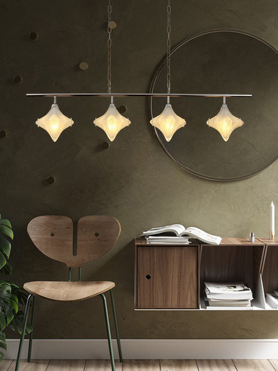 Art Deco Star Linear Pendant Light - Elegant Lighting for Kitchen Island  - Astris Cassiopeia
