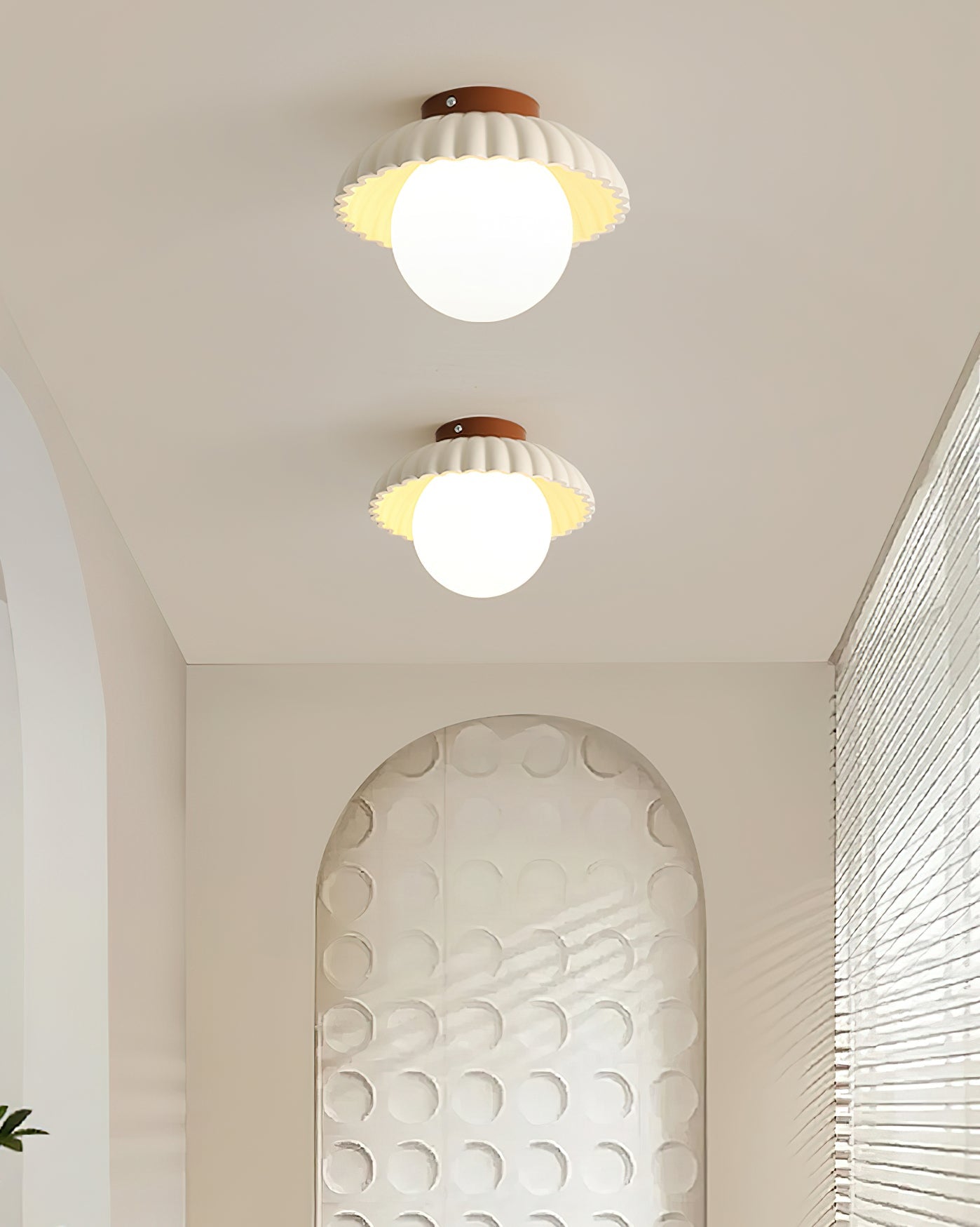 Classy Alien Cream Style Ceiling Light with Classic Round Shape