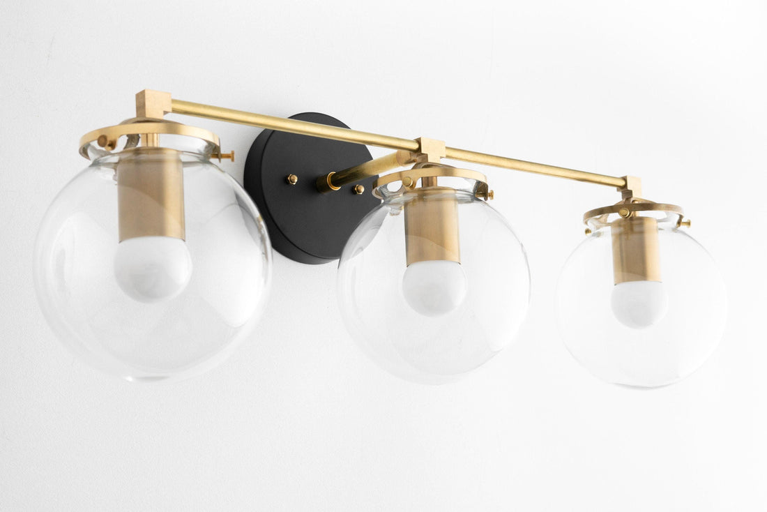 Glorica Glass 3 Shade Globe Vanity Light - Soft Bathroom Light Fixture