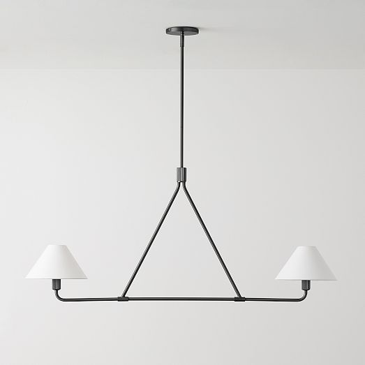 Diora Linen Adjustable Chandelier - Metal Modern Fixture for Living Room