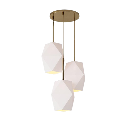 Talvior Sculptural Lighting - 3-Light Faceted Chandelier in Versatile Finishes | Explore Collection