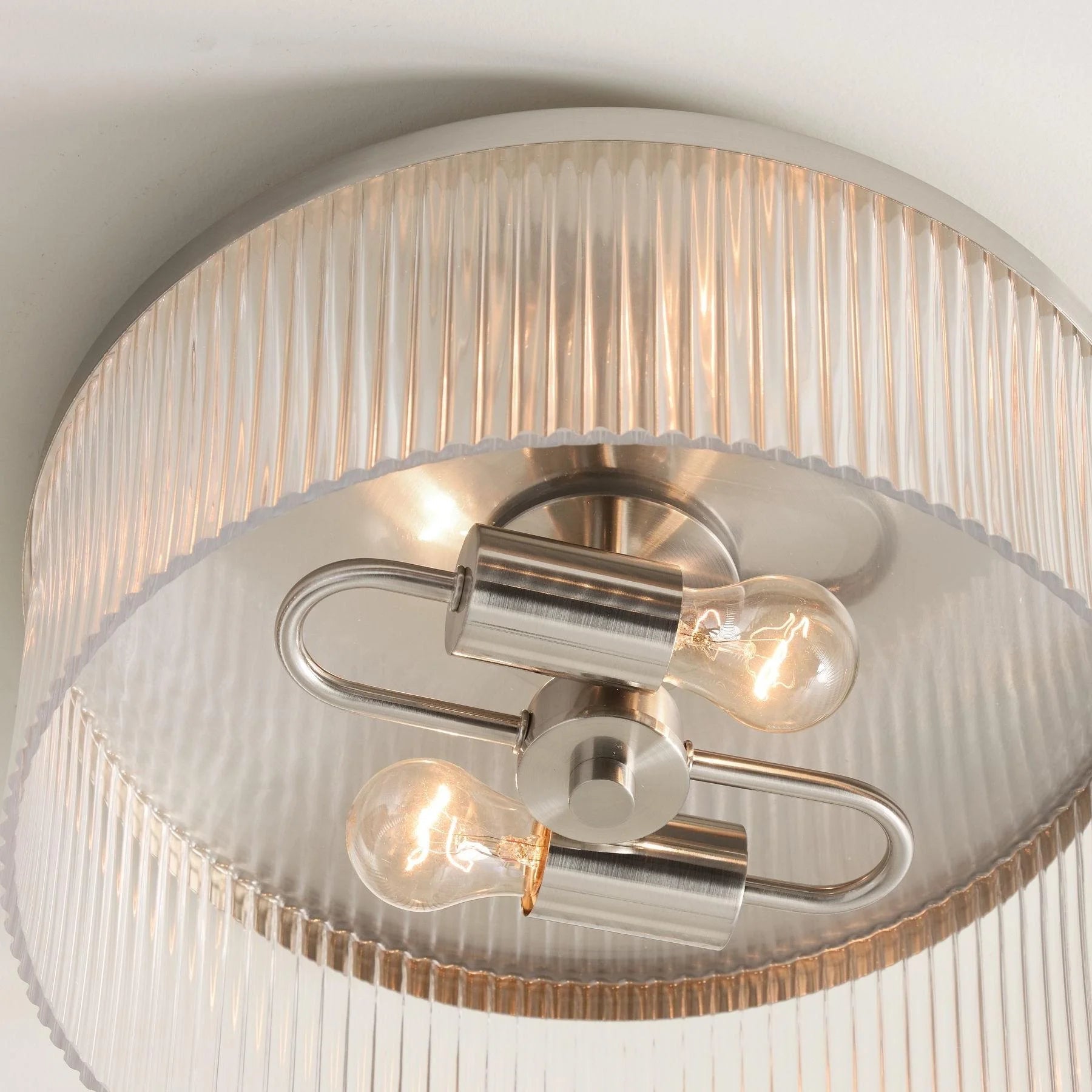 Vintage Semi-Flush Mount Clear Glass Ceiling Light