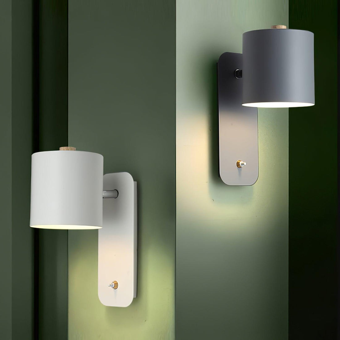 Applique murale cylindrique rotative — Éclairage d'intérieur minimaliste en métal