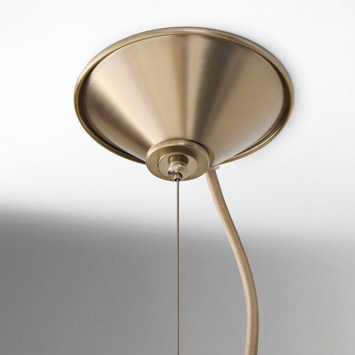 Oslan Modern Scalloped Pendant Light - Ivory Linen Shade for Hallway