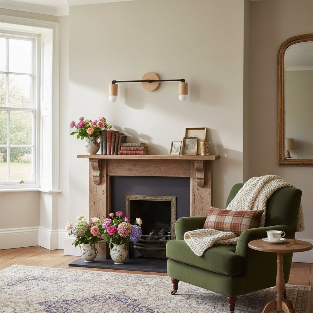 Mobilux Line Wood and Vanity Light - Bohemian Bathroom Lighting Fixture