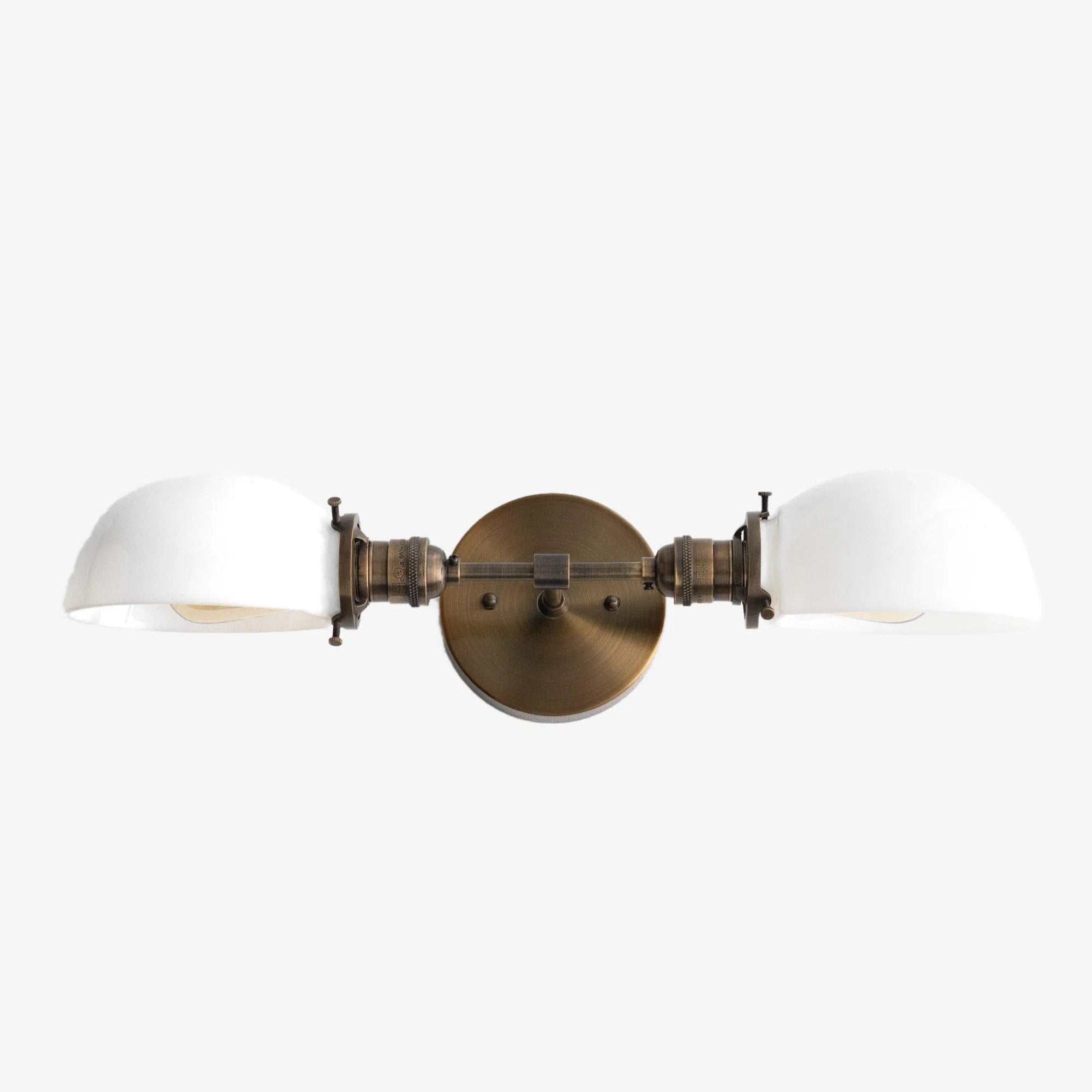 Ornato Luxe Mid-Century Vanity Light - Brass Bathroom Fixture with Opal Glass