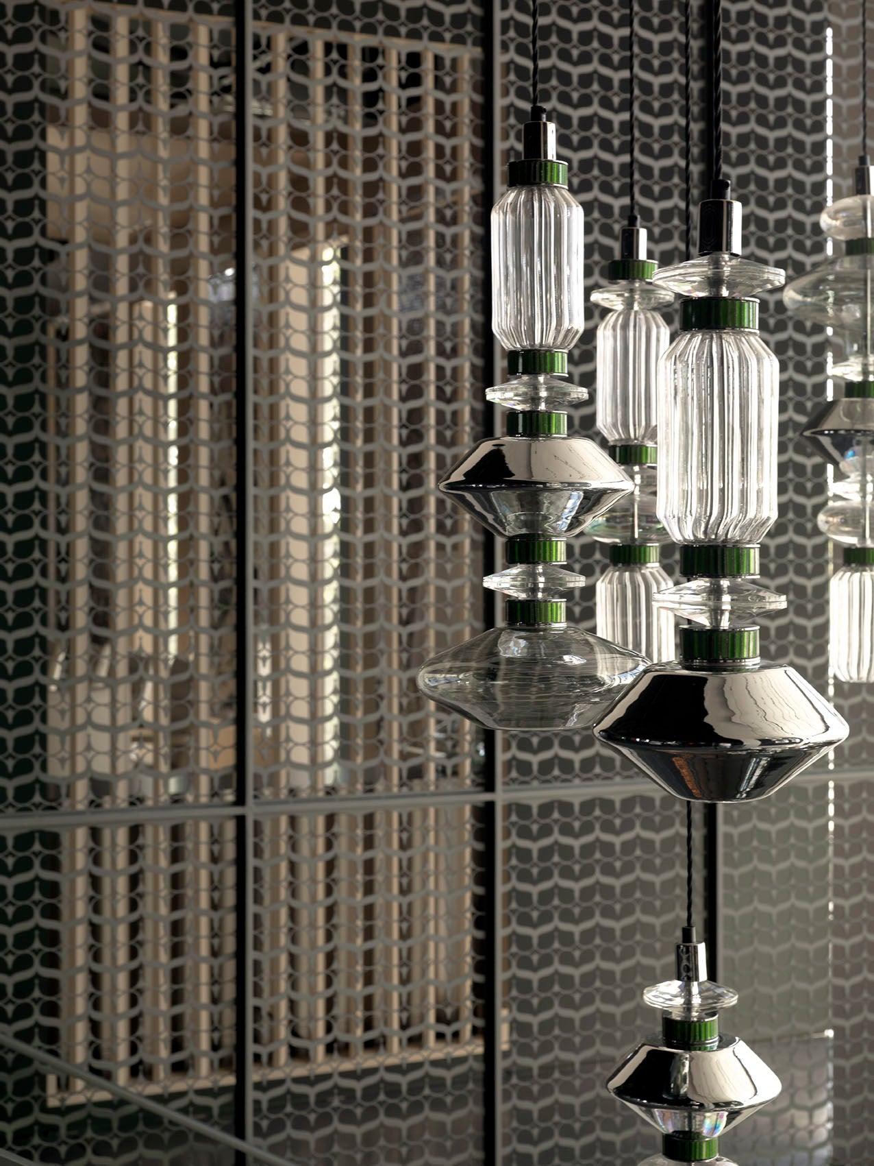 Sleek Hanging Light - Iron Metal Glass Gold Clear Hardwired Atmosphere