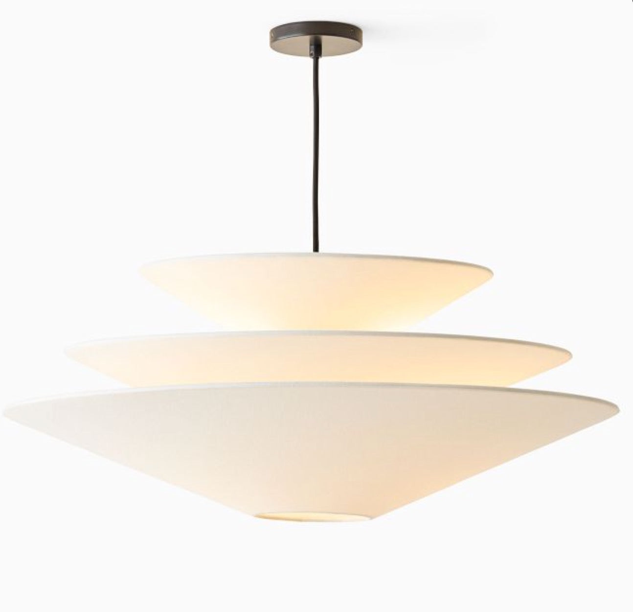 Solivara Linen Pendant Light - Modern Layered Lamp for Living Room