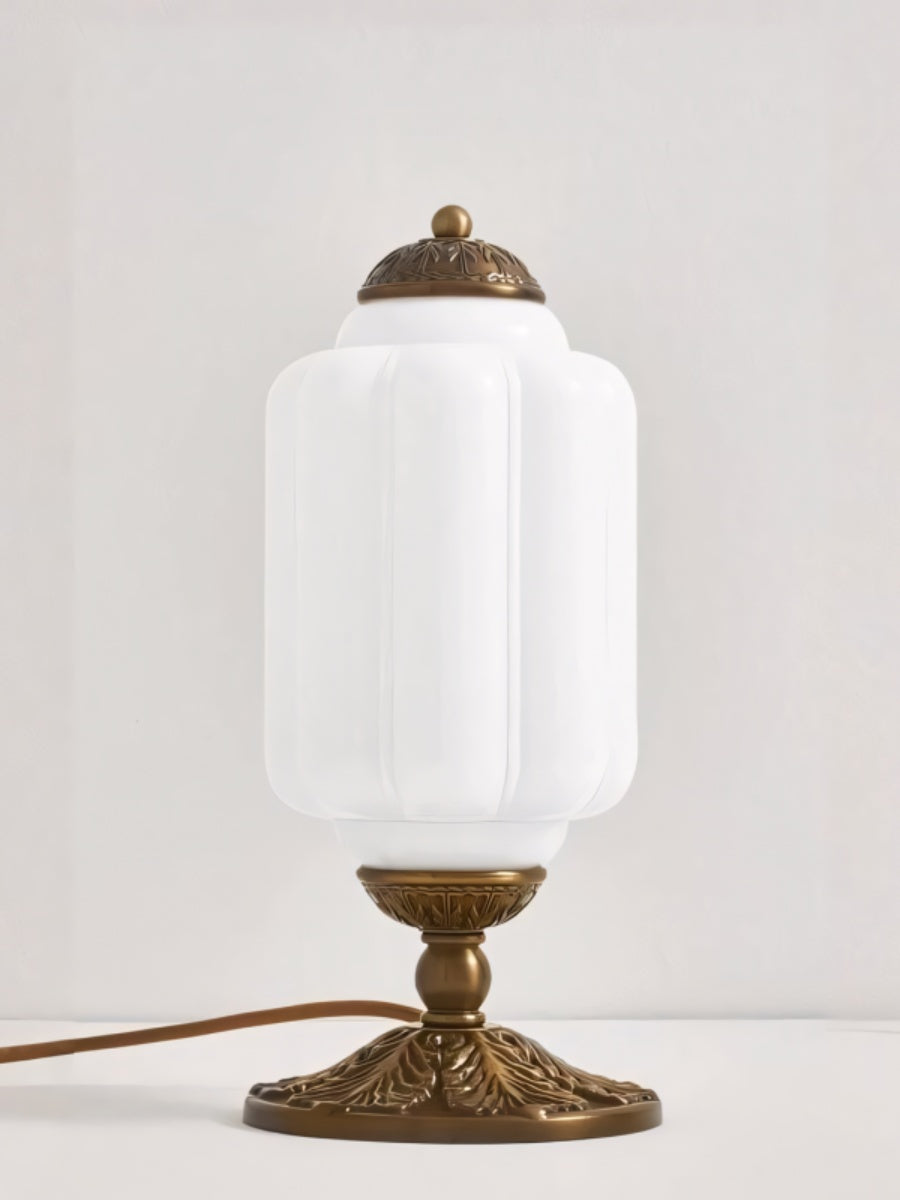 Vintage Green Glass LED Table Lamp