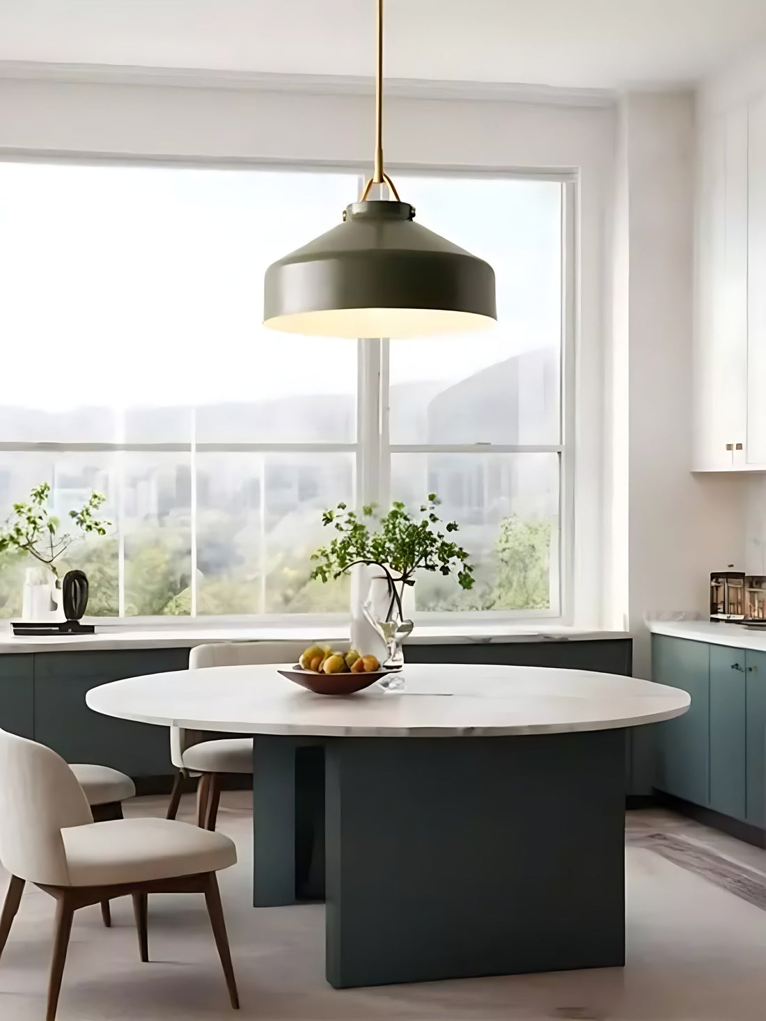 Suspension minimaliste en métal Morandi : un charme doux et subtil