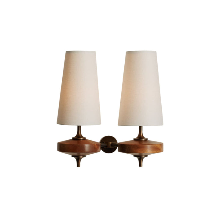 Natural Fabric Wall Lamp - Wood Palm-Shaped Sconce for Hallway