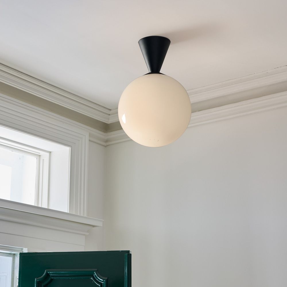 Ulvara Modern Flush Mount Ceiling Light - Floating Globe and Tapered Canopy Design