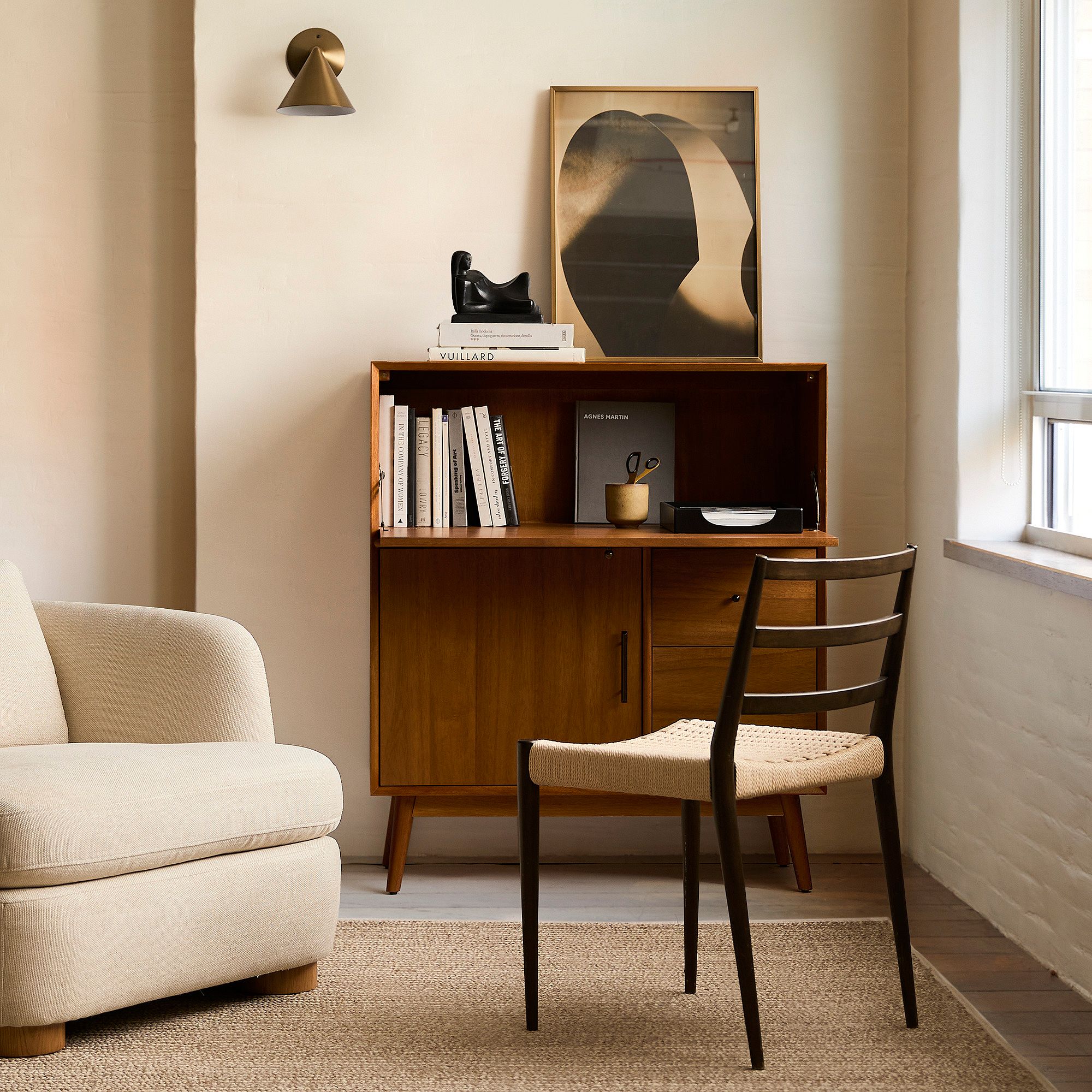 Brivana Sconce Wall Light - Brass Modern Lighting for Bedroom & Hallway