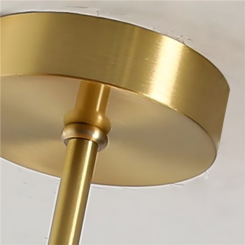 Glass Disc Ceiling Light – Vintage Brass Bauhaus Fixture for Hallway