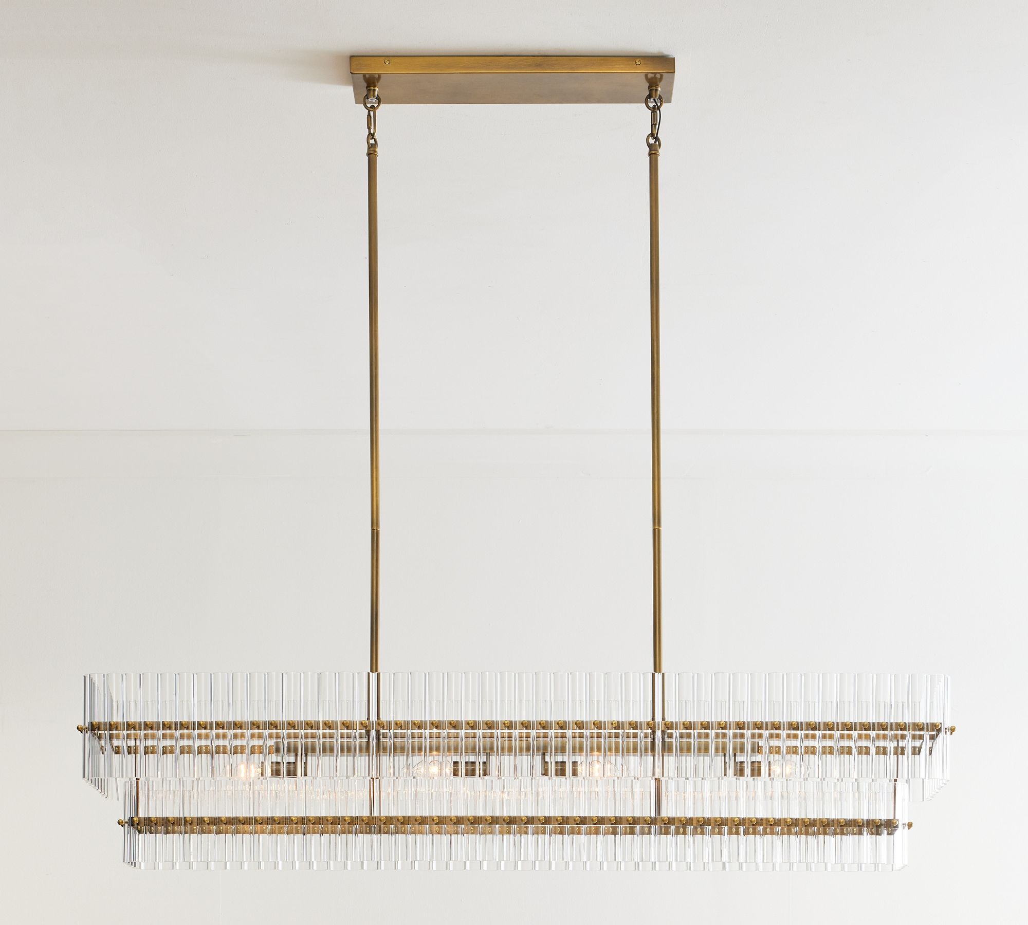 Lumora Crystal Pendant Light – Elegant Tumbled Brass & Cut Glass