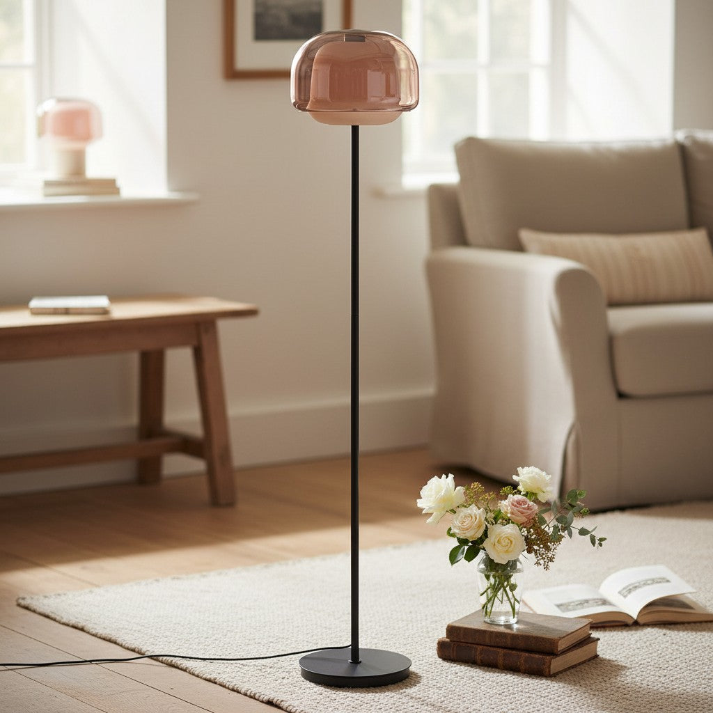 Clinco Modern Mushroom Floor Lamp - Colored Glass Design