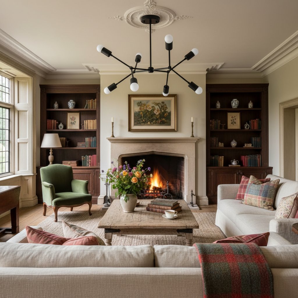 Mobilux Line Modern Geometric Chandelier - Brass Ceiling Light Fixture