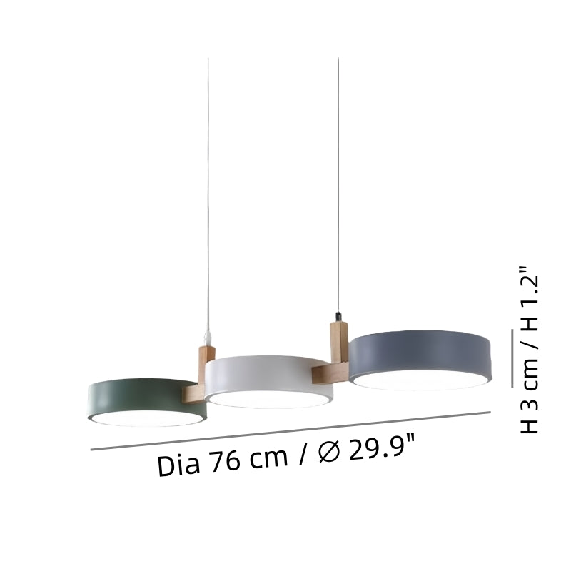 3-Light Macaron Pendant Light – Modern Designer Chandelier for Indoor Use