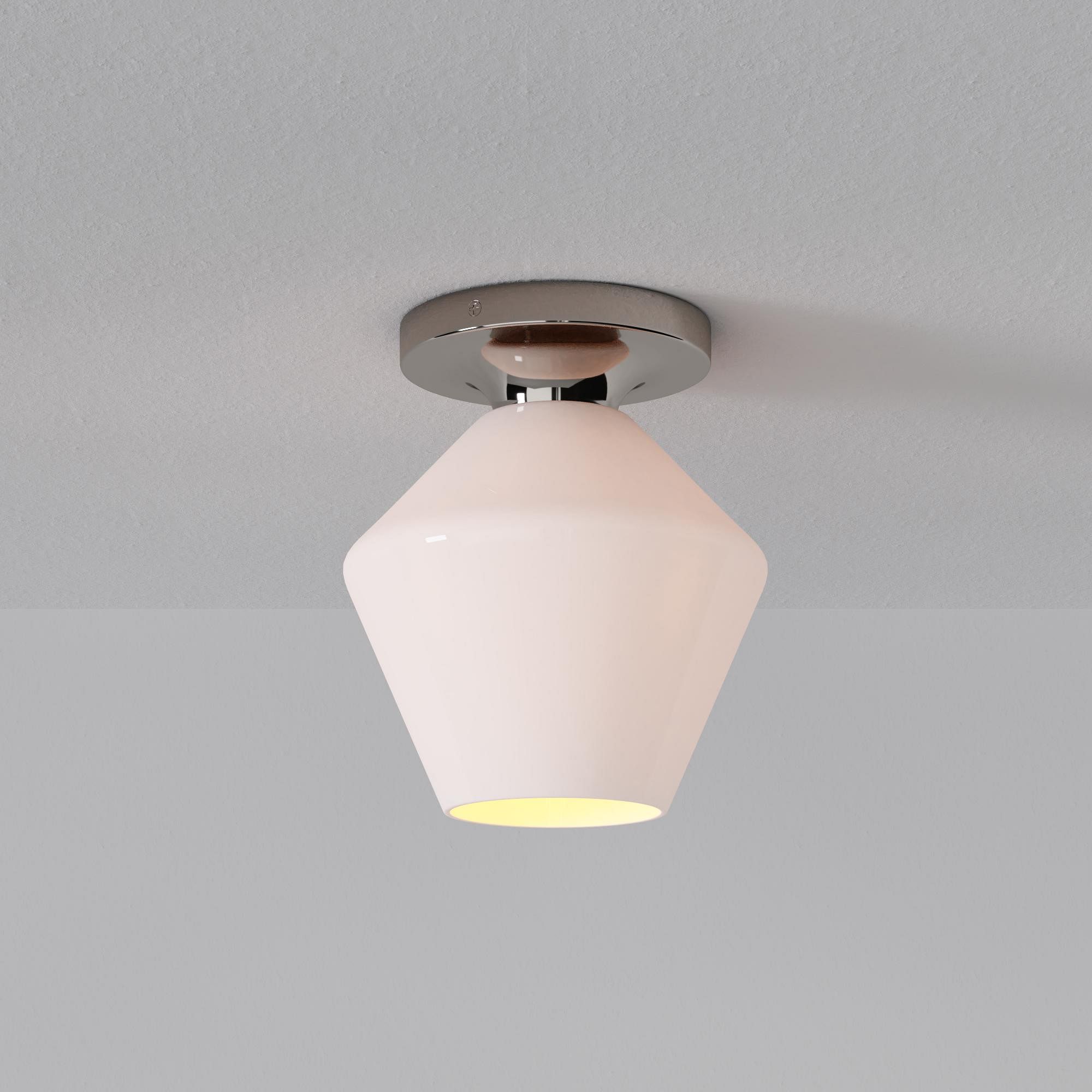 Merin Minimalist Sleek Geometric Glass Flushmount Light