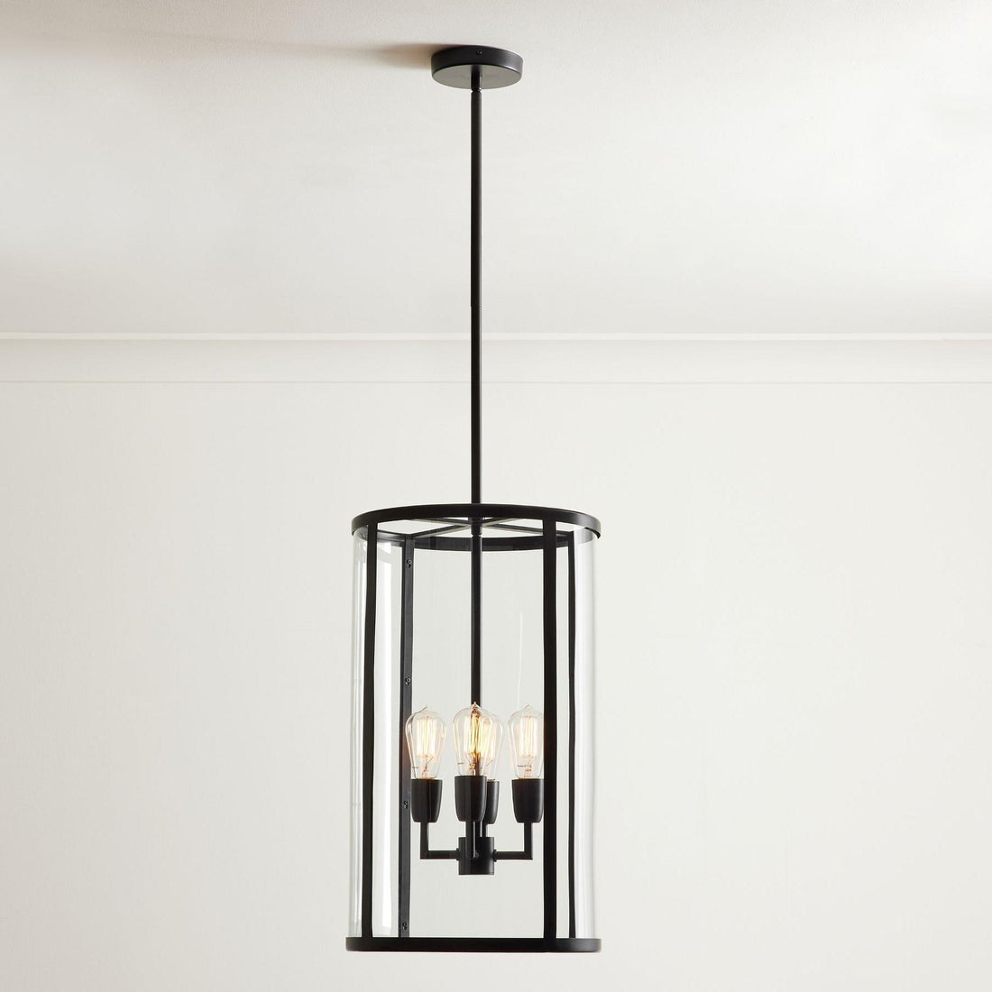 Lanterne d'extérieur moderne en fer Ferrix - Luminaire industriel en verre