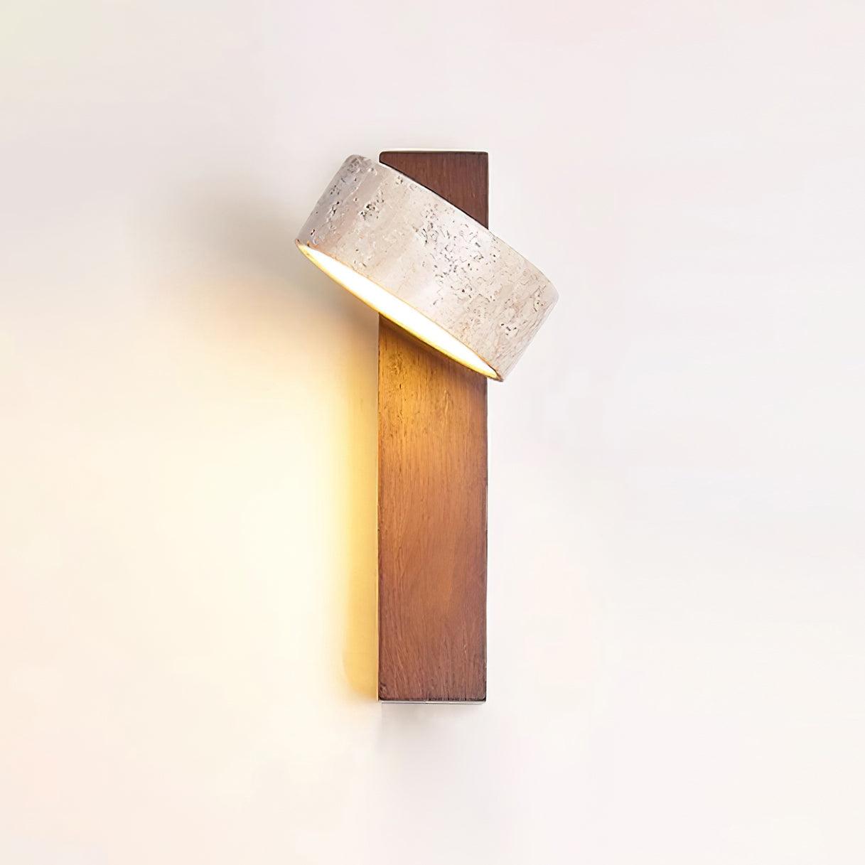 Unique Yellow Travertine Shade Wall Sconce in French Vintage Style