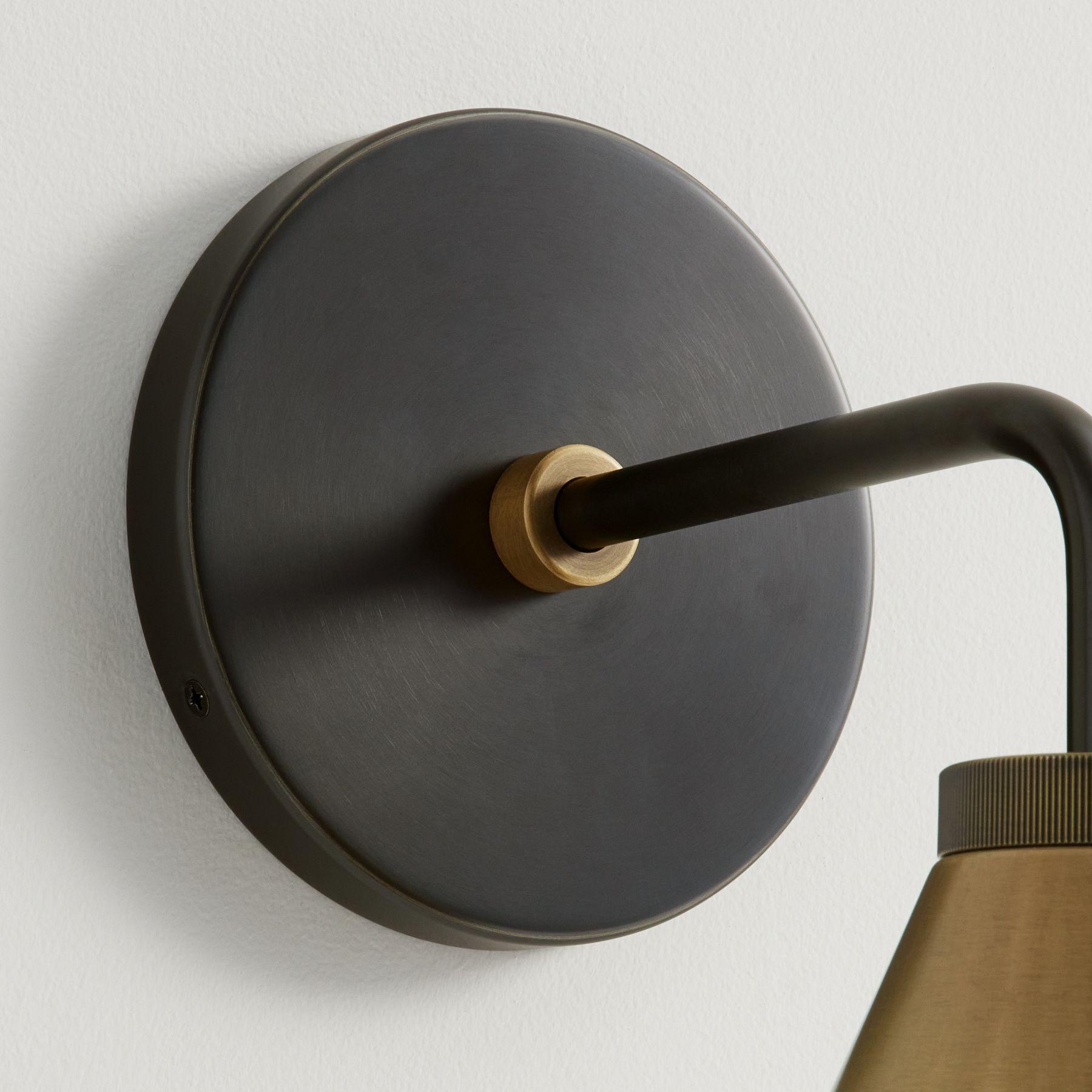 Retro Inspired Metal Cone Wall Light in Matte Black