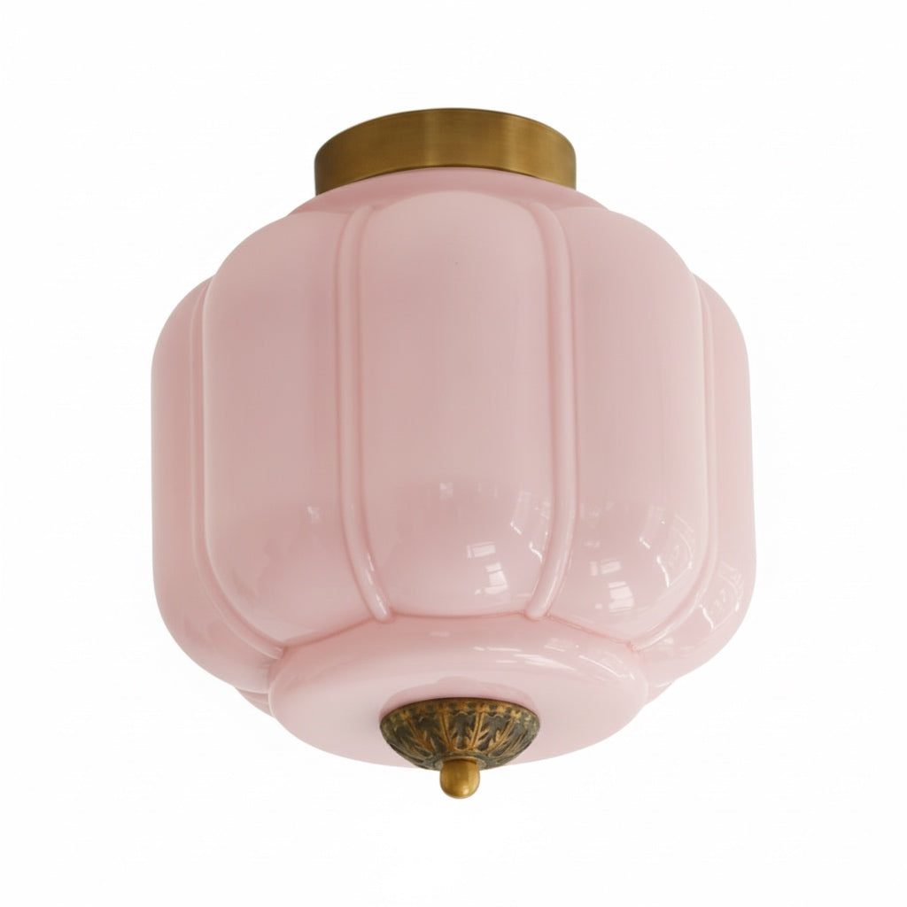 Vintage Eloise Milk Glass Flush Mount Ceiling Light - Vintage Charm Soft Glow