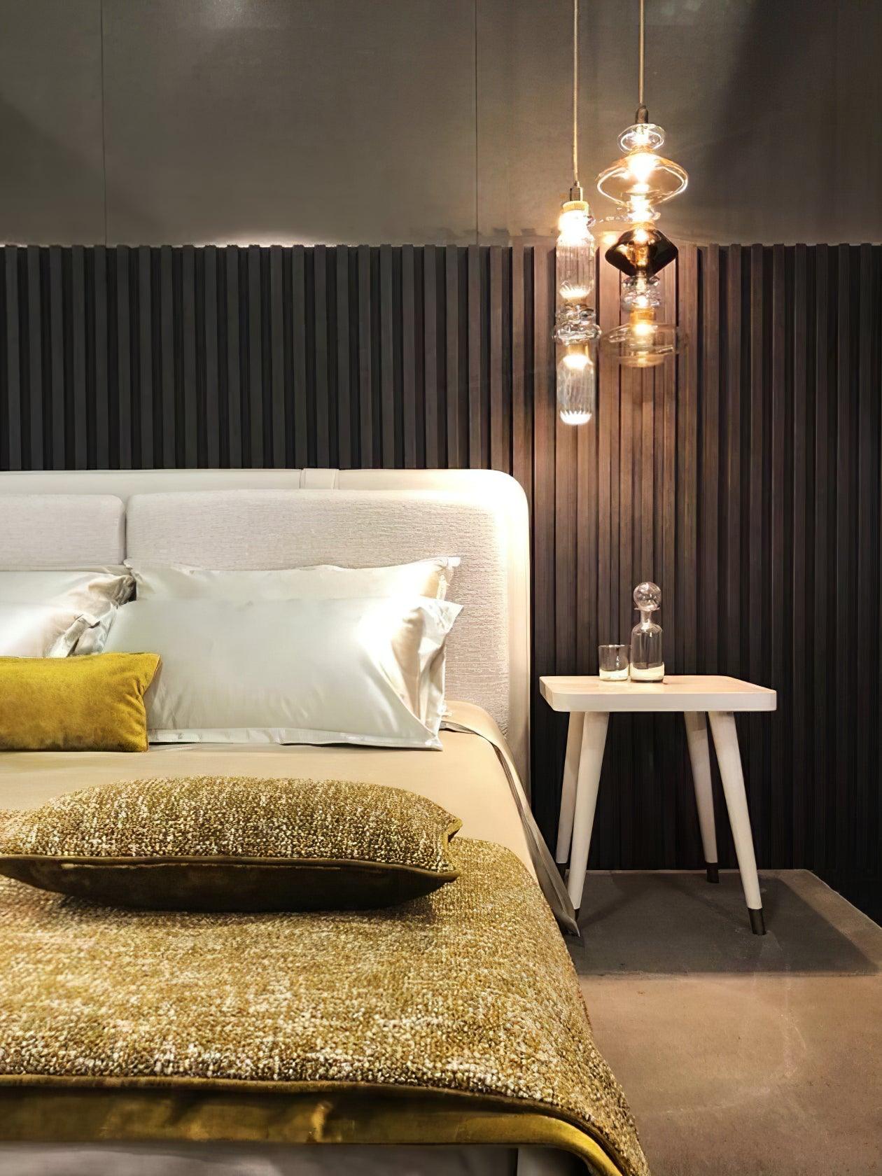 Sleek Hanging Light - Iron Metal Glass Gold Clear Hardwired Atmosphere