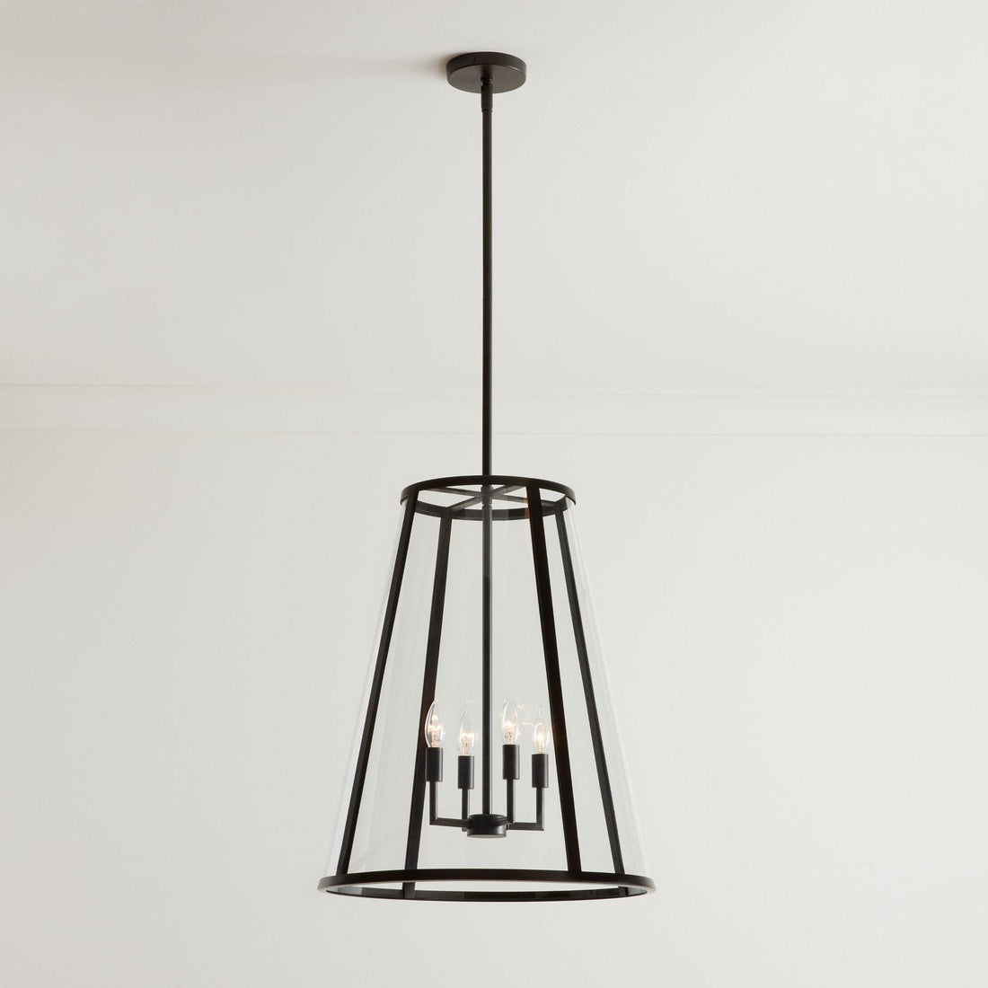 Lanterne d'extérieur moderne en fer Ferrix - Luminaire industriel en verre