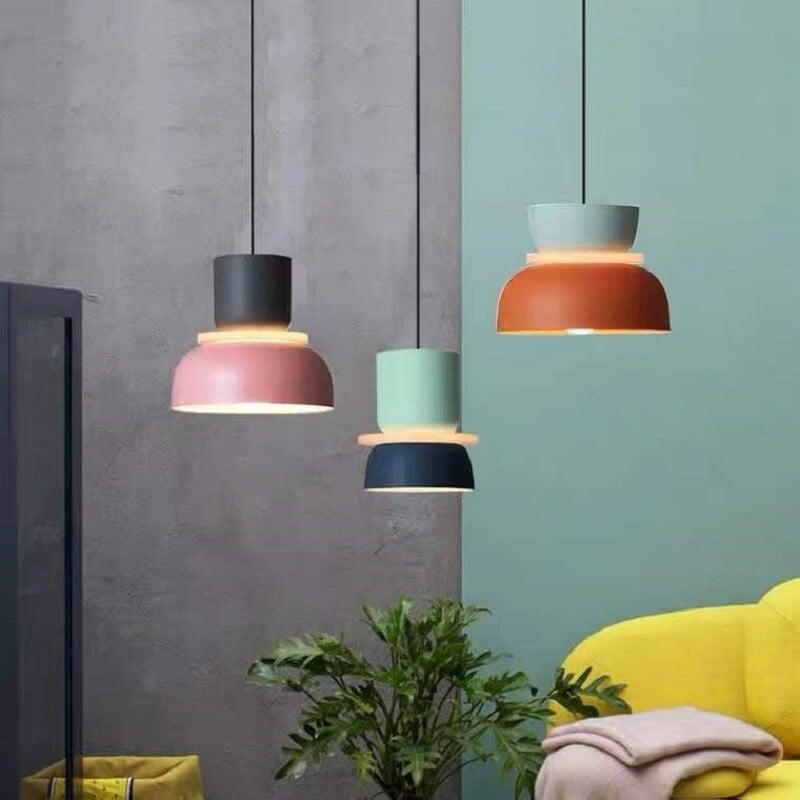 Macri Acrylic Colorful Bowl Shade Pendant Light For Kitchen