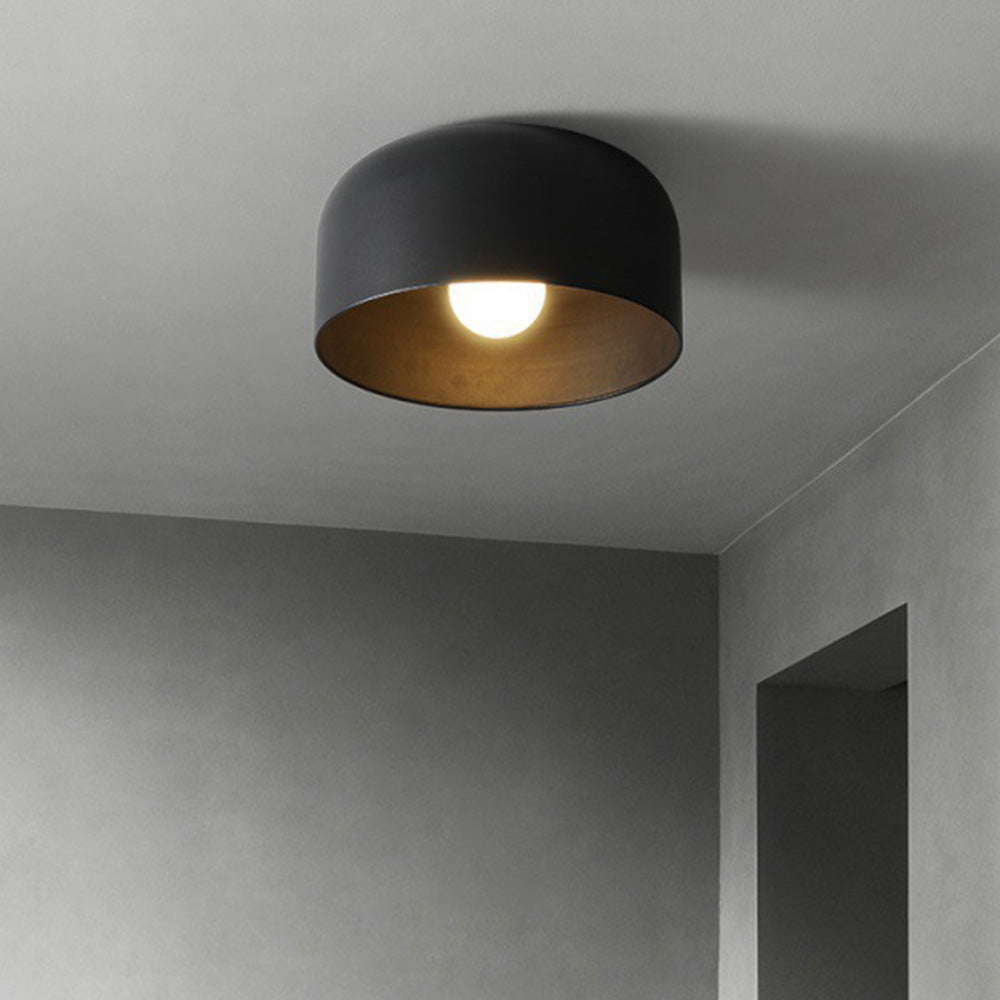 Scandinavian Style Acrylic and Metal Ceiling Light in Black
