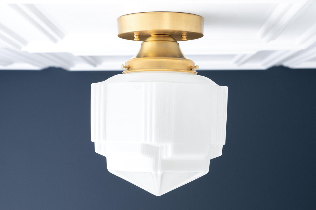 Geotower Glass Art Deco Ceiling Light - Glass Fixture - Elegant Home Lighting