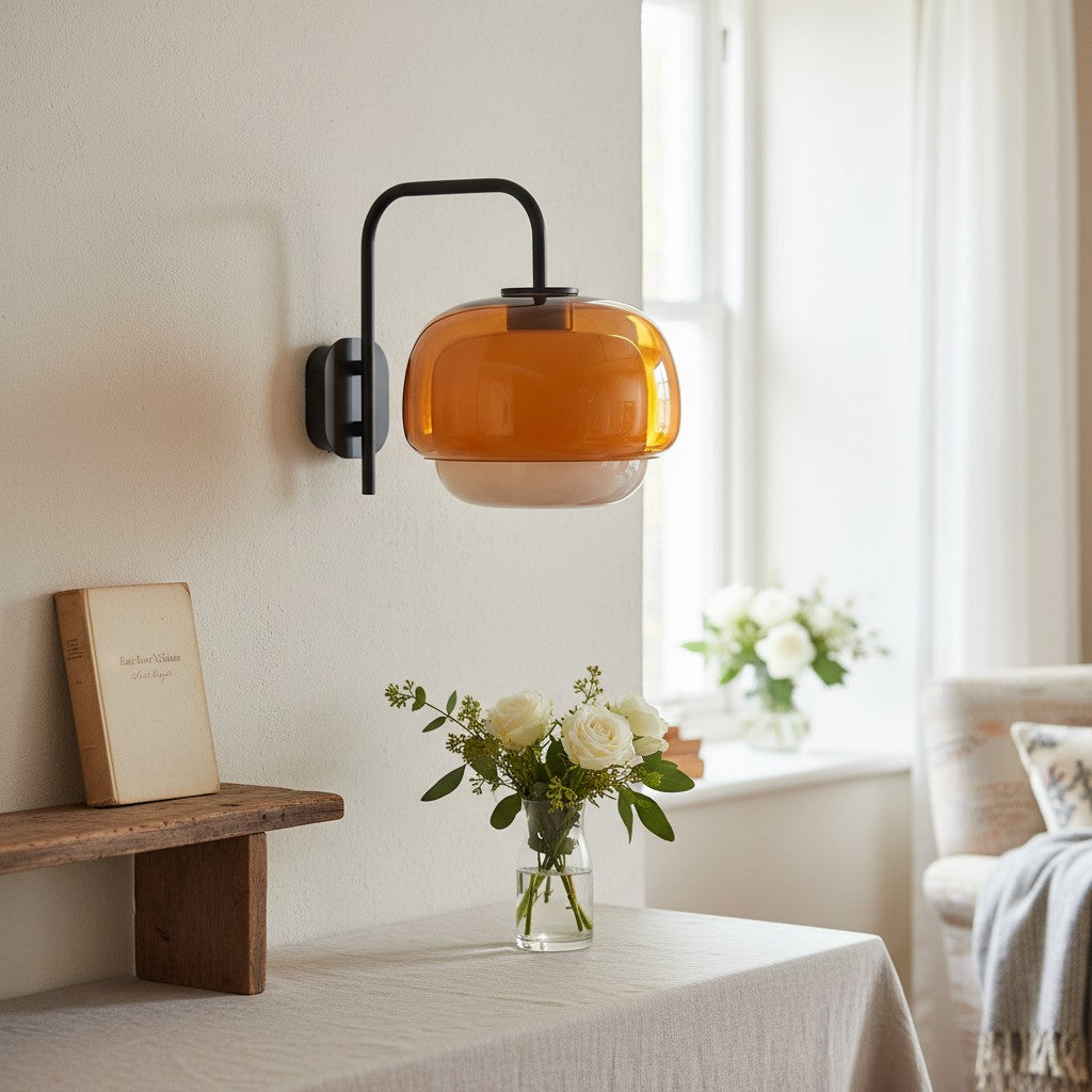 Clinco Colored Modern Vintage Glass Wall Lamp - Soft Mushroom Glow