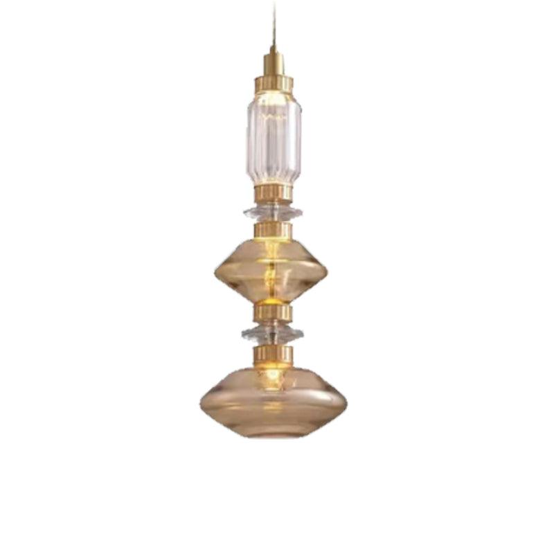 Sleek Hanging Light - Iron Metal Glass Gold Clear Hardwired Atmosphere
